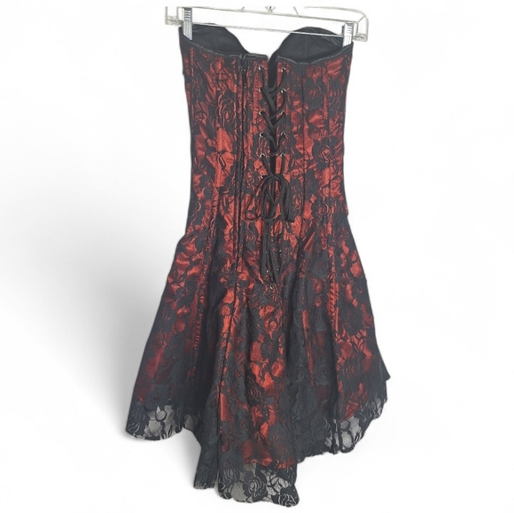 Daisy Corsets Womens Lavish Lace Corset Dress Red & Black Lace Small - Picture 5 of 7